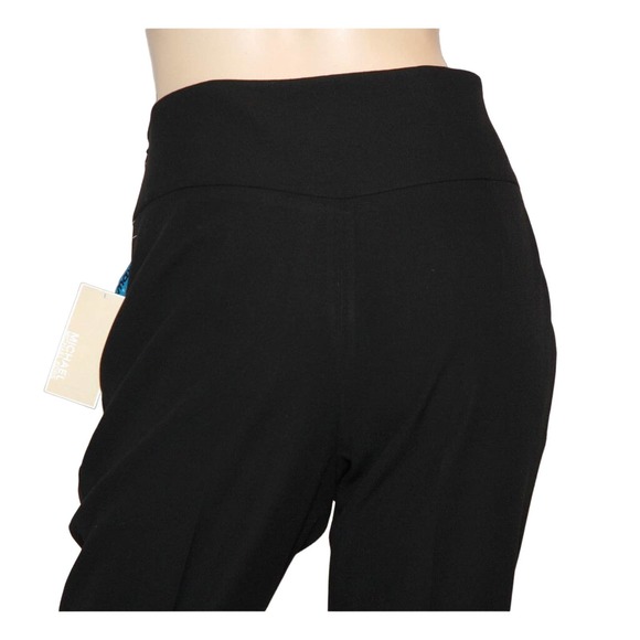Michael Kors Stretch Poly Blend Cropped Dress Pants Trousers Black 10 Nwt $79 - Picture 4 of 6